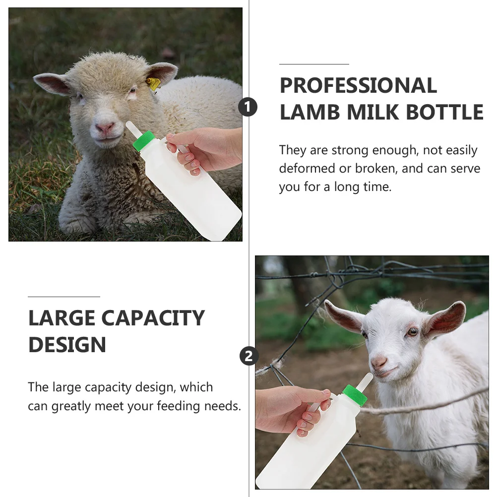 2Pcs Lamb Milk Bottles Tough Plastic Portable Multi-Function Nursing Bottles Calf Goat Feeding Goat Bottle Plastic Calf Bottle