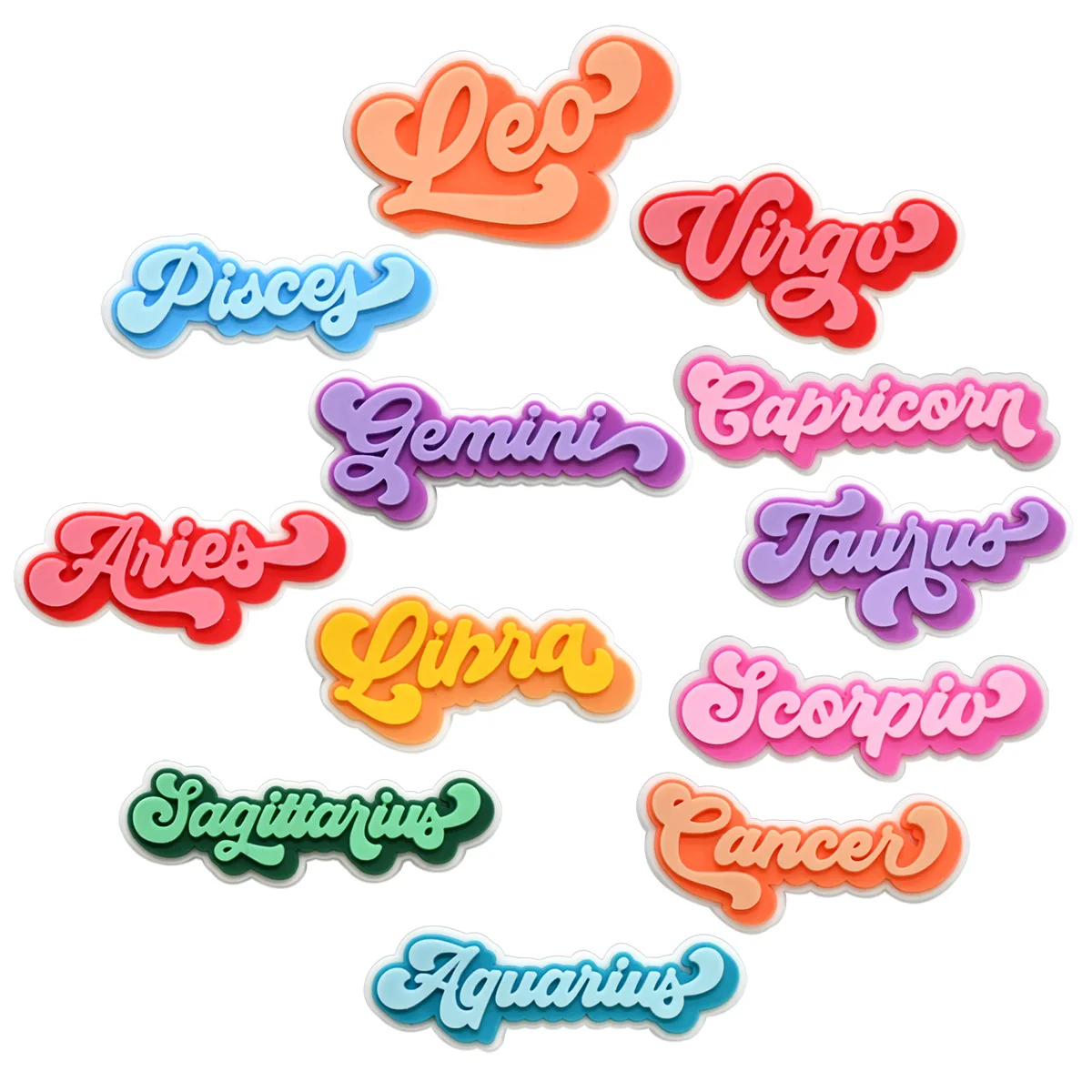 New Design Cartoon Colorful letters DIY accessories PVC Praise Shoe charmas clow for clogs Slides Gift Idea Easy to install