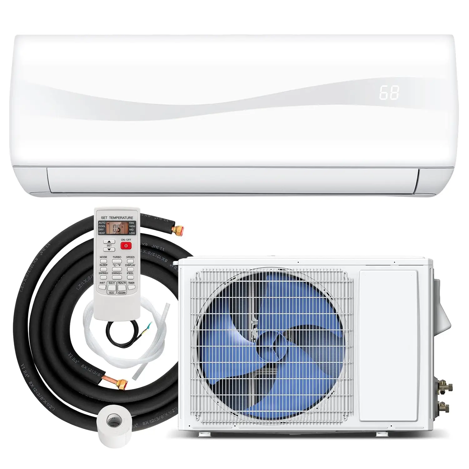 

24000 BTU Mini Split Air Conditioner Pre-Charged Inverter Heat Pump System, 18.5 SEER2 208-230V Wall Mounted, Customized
