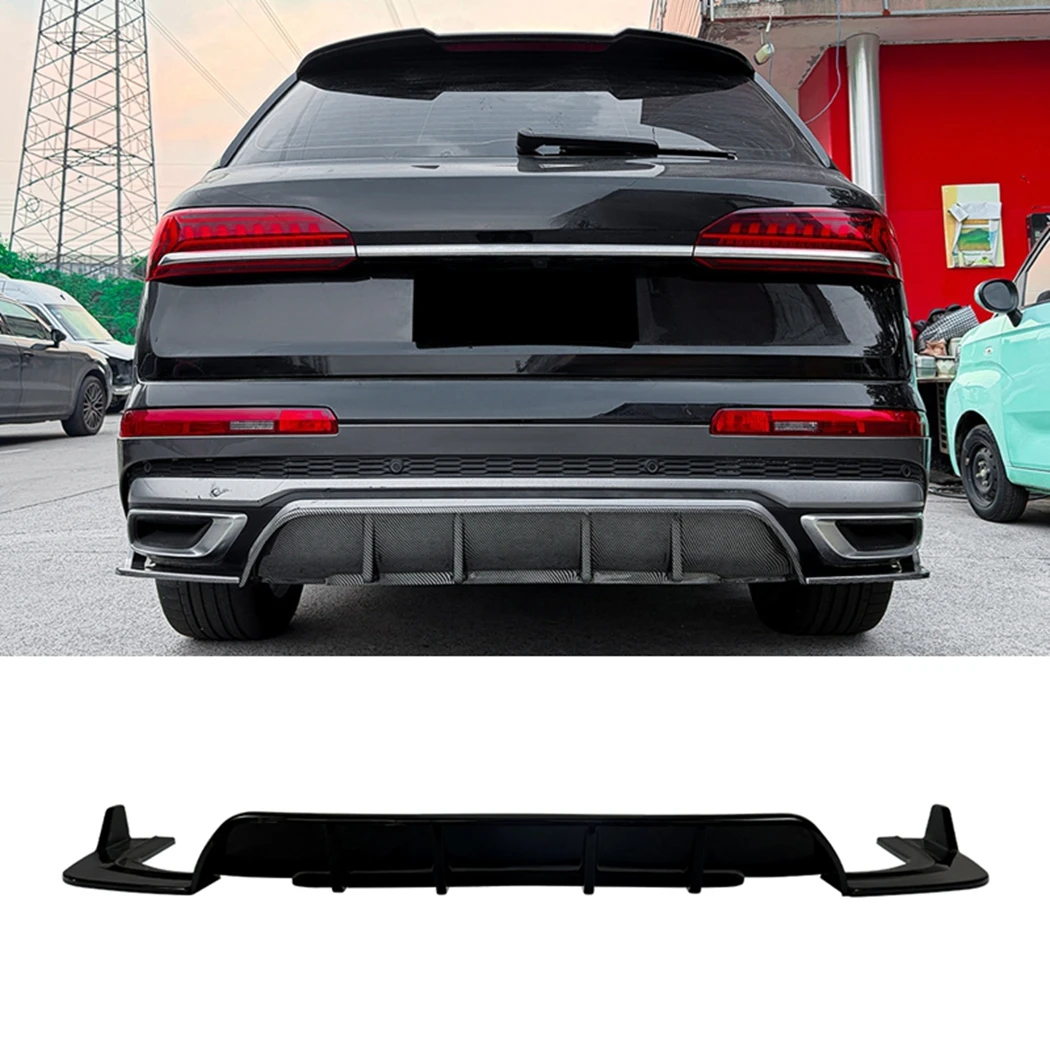 

For Audi Q7 Sline 4M 2020-2023 Car Rear Bumper Diffuser Spoiler Splitter Body Kit Exterior Tuning Accessories