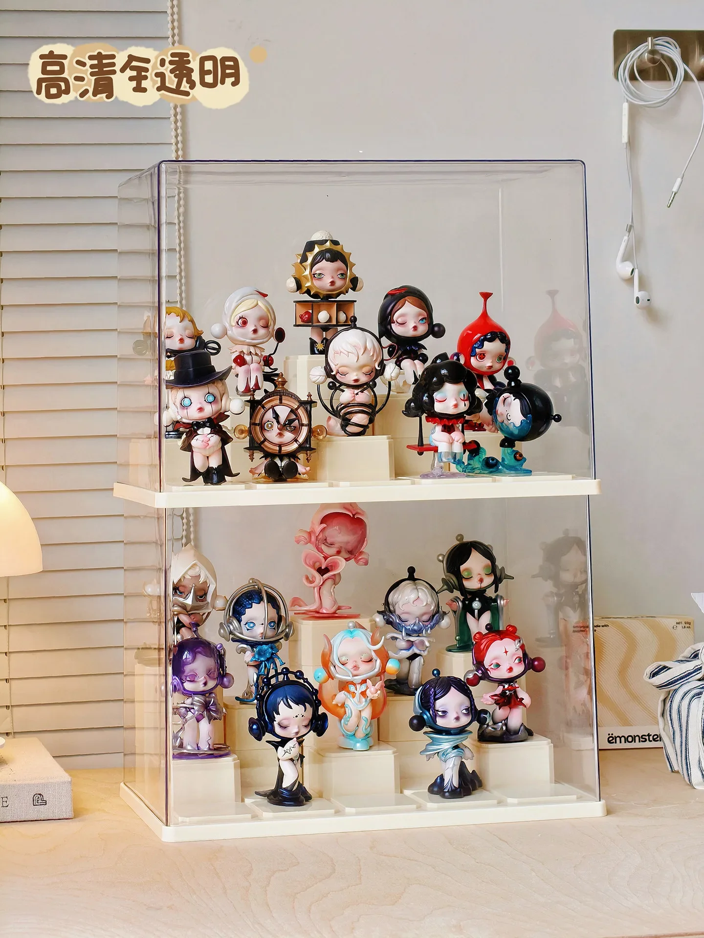 Acrylic Display Case for Collectibles Adjustable Action Figure Display Case Large Stackable Blind Box Showcase Display Cabinet