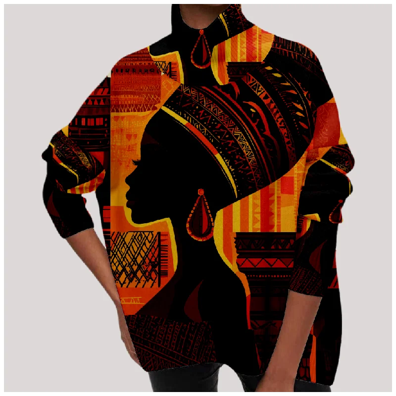 Winter Turtleneck Sweater Classic Pullover sweaters Loose y2k face art Jumper Outerwear Streetwear Fashion Clothes Outfits