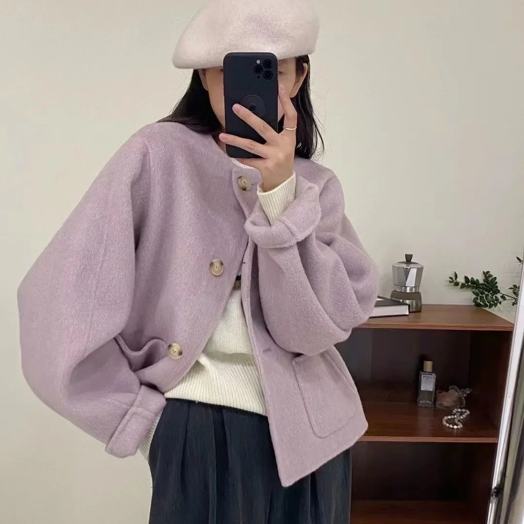 Elegant Tweed Style Woolen Short Jacket For Women Casual Fashionable High-End Feel Loose-Fit Top Autumn/Winter New Arrival