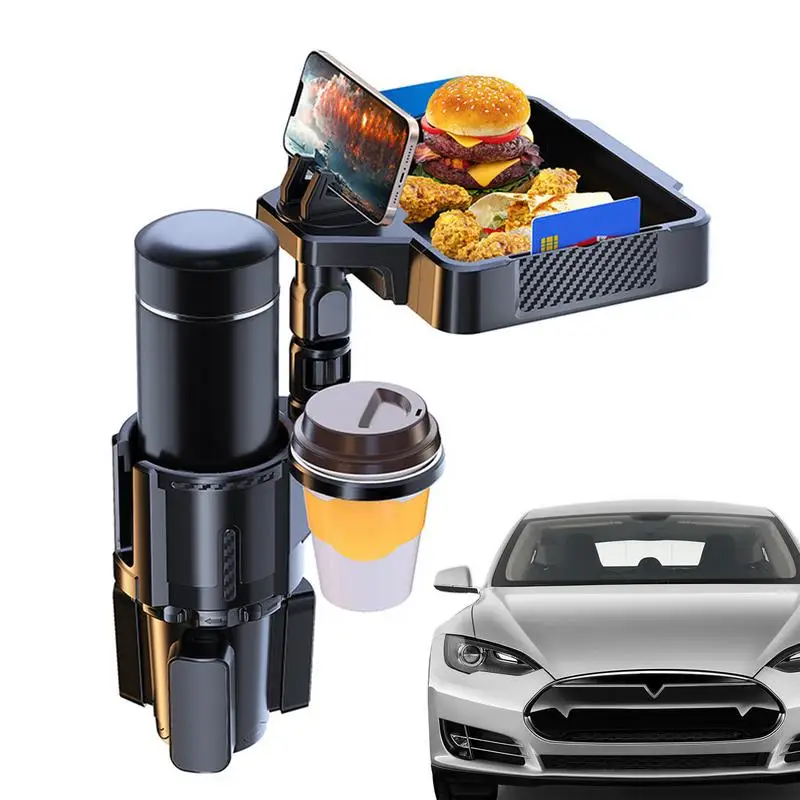 

Car Cup Holder Expander Car Food Trays For Eating Detachable Cup Holder Tray Table For Car Adjustable Auto Cup Holder Food Tray