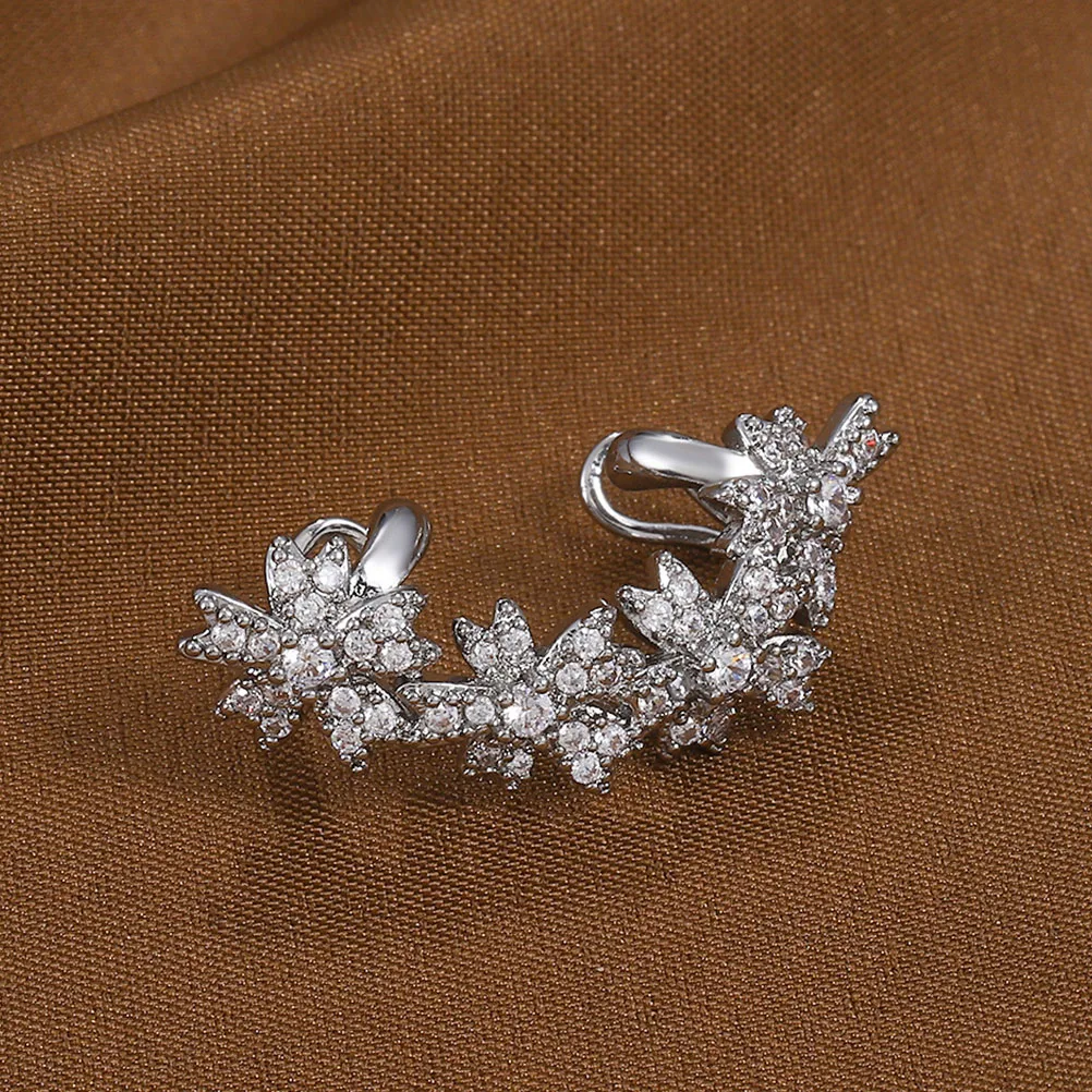 

Flower Clips Cartilage Earring Cuff Trendy Non Piercing Fashion Jewelry Silver Ear Cuff Earrings Unpierced Ear Decor
