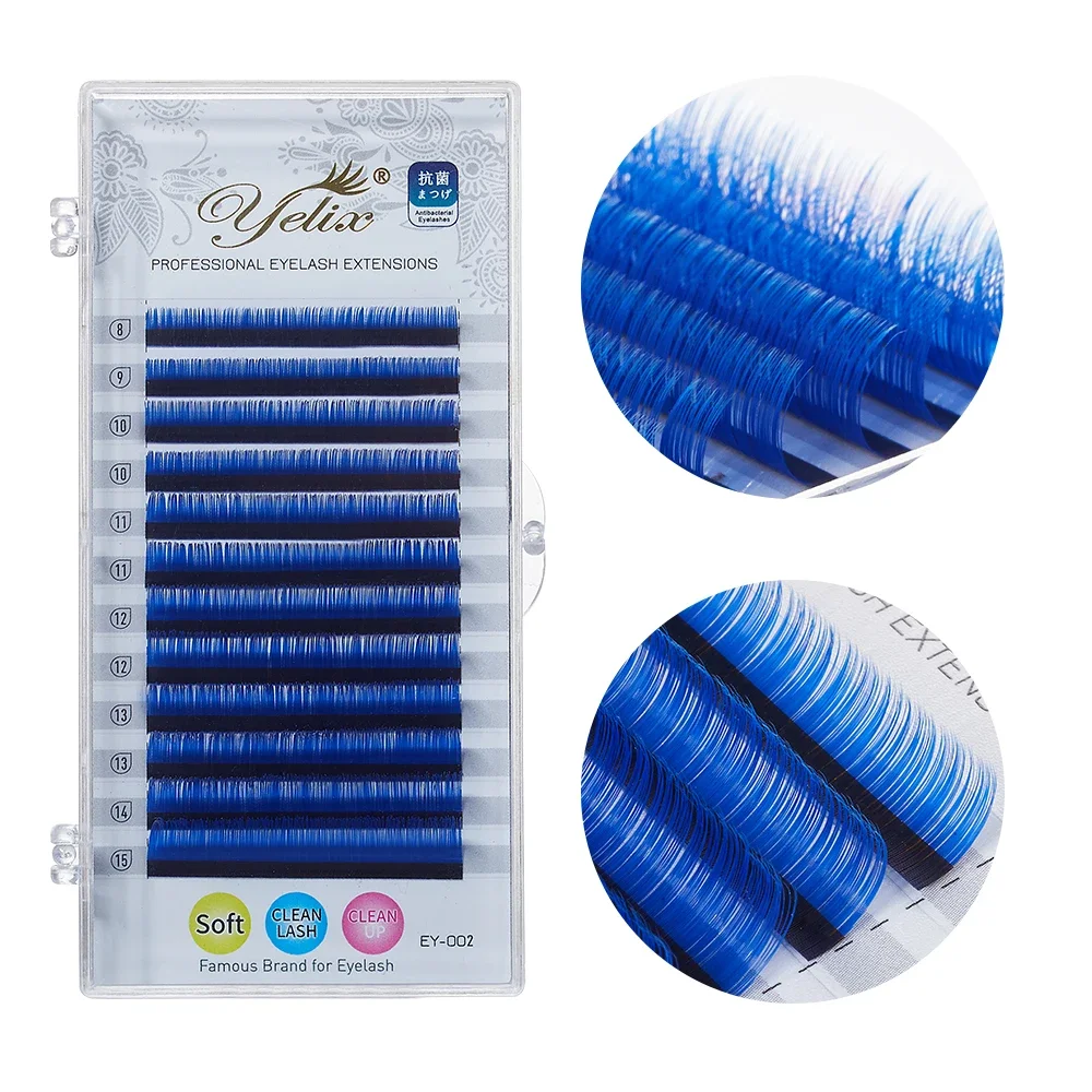 Yelix Color Lashes Wholesale Green 1 Real Eyelash Extension Mix Brown Silk Soft Mink Eyelashes Lash Extension Supplies Faux Cils