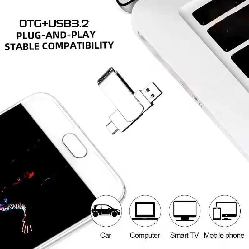 64TB Flash Drives USB 3.2 HighSpeed USB Transfer Metal Pendrive Memory Card Pendrive Flash Disk Memoria Waterproof Stick