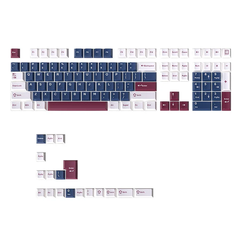 DIY لوحة المفاتيح الميكانيكية Keycap Mecha Color Scheme - White Double Shot PBT Cherry Keycap Set Key & Chron