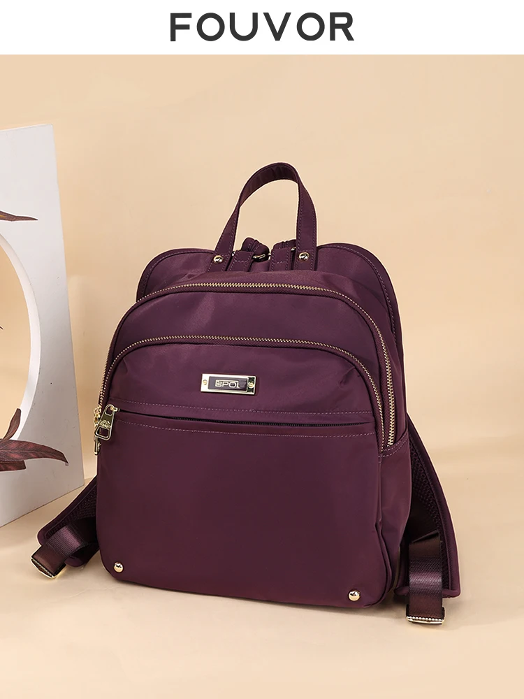 

Женский модный рюкзак Fouvor Oxford 2025 в британском стиле, повседневная сумка из листового металла с надписью, водонепроницаемые маленькие рюкзаки 12 дюймов 6079-01