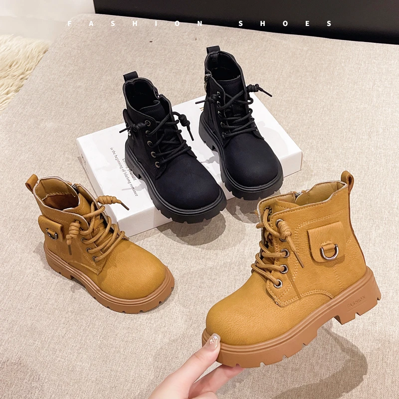 Unisex Boys Girls Chunky Ankle Boots 2026 New Winter Toddler Thermal Boots Non-slip Classic Streetwear Girls School Riding Boots