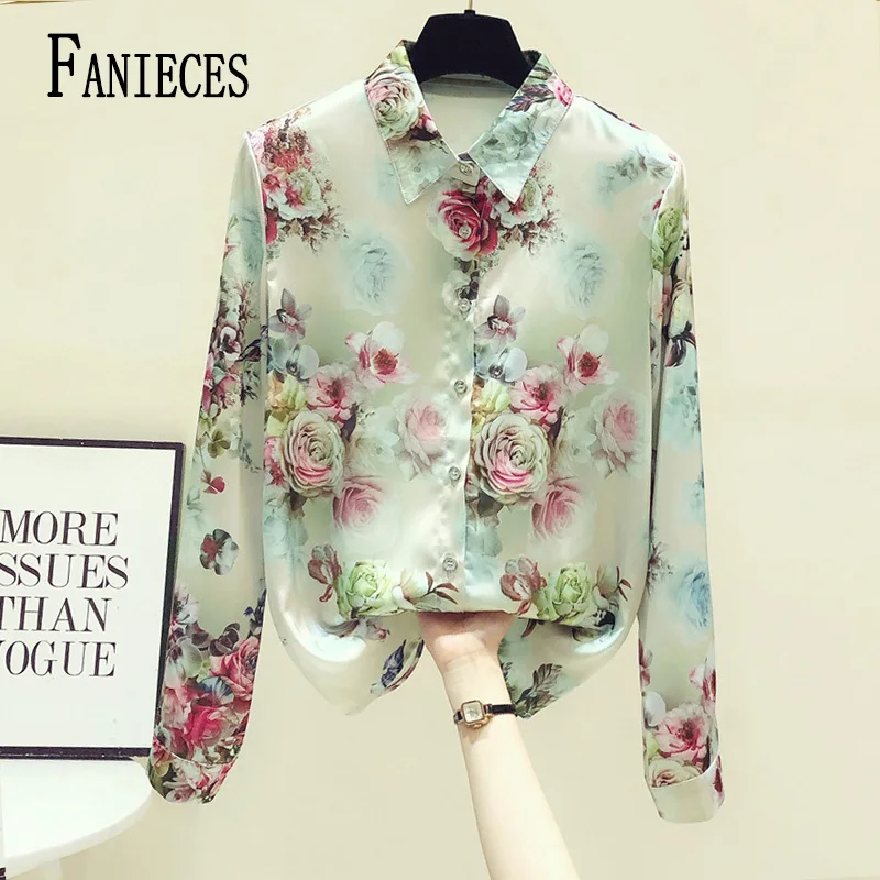 FANIECES S-4XL Summer Autumn Loose Tops Womens Casual Chiffon Blouse Shirt Long Sleeve Fashion Blouses Clothes Blusas Mujer 6370