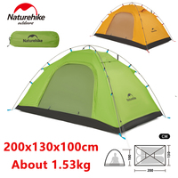 Naturehike 2 Person Camping Tent Waterproof Ultralight 65D Quick Build Beach Tent Outdoor Large Hiking Backpacking Cycling Tent