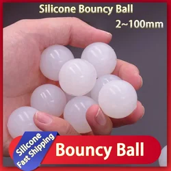 White Solid Silicone Bouncy Ball 2/2.5/3.5/4/5.5/6.5/7.5/8.5/9/10/11/12/13/14/15/16/18 19/20/22/25/28/30/32/35-70mm Bounce Ball