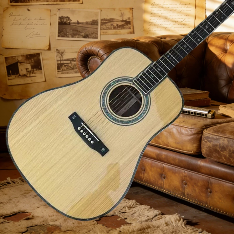 

Бесплатная доставка: Акустическая гитара серии D, 42/41 дюйм, белая дека из сосны Asperata, чистый и яркий звук, для кантри-музыки