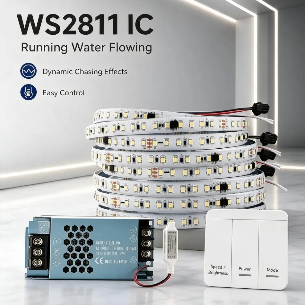 WS2811 Addressable LED Strip DC24V SMD2835 Running Water Horse Race Flowing Pixel Light 5m-20m Flexible Linear Lighting