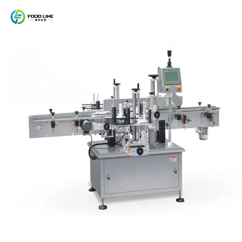 Customized Stainless Steel Automatic Labeling Machine For Round Glass Bottle Food Cosmetic Packaging Use
