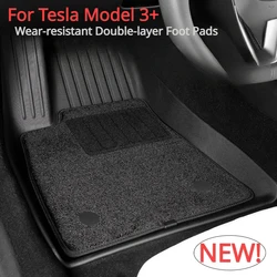 Floor Mats For 2024 New Tesla Model 3 Highland TPE Waterproof Wear-resistant Double-layer Foot Pads Car Modeling Accessories