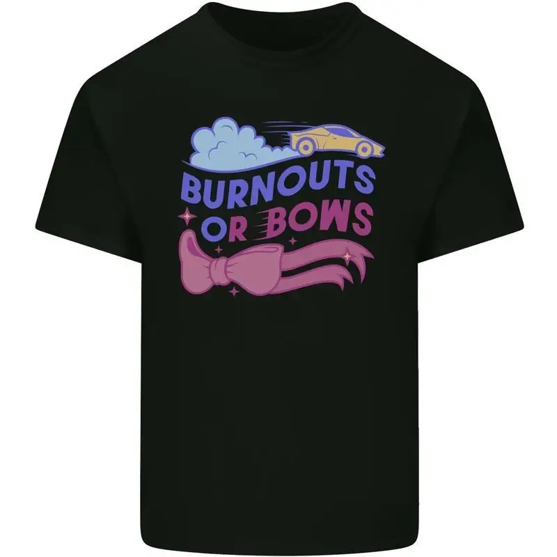 Burnouts or Bows Gender Reveal New Baby Pregnant Mens Light Cotton T-Shirt
