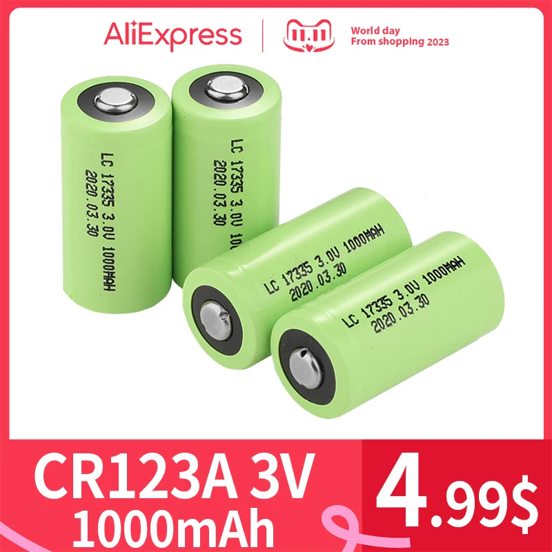CR123A Ithium Battery 1000mAh 3V High Power Lithium Battery, Long-Lasting For Home Safety And Security Devices Instrumentation