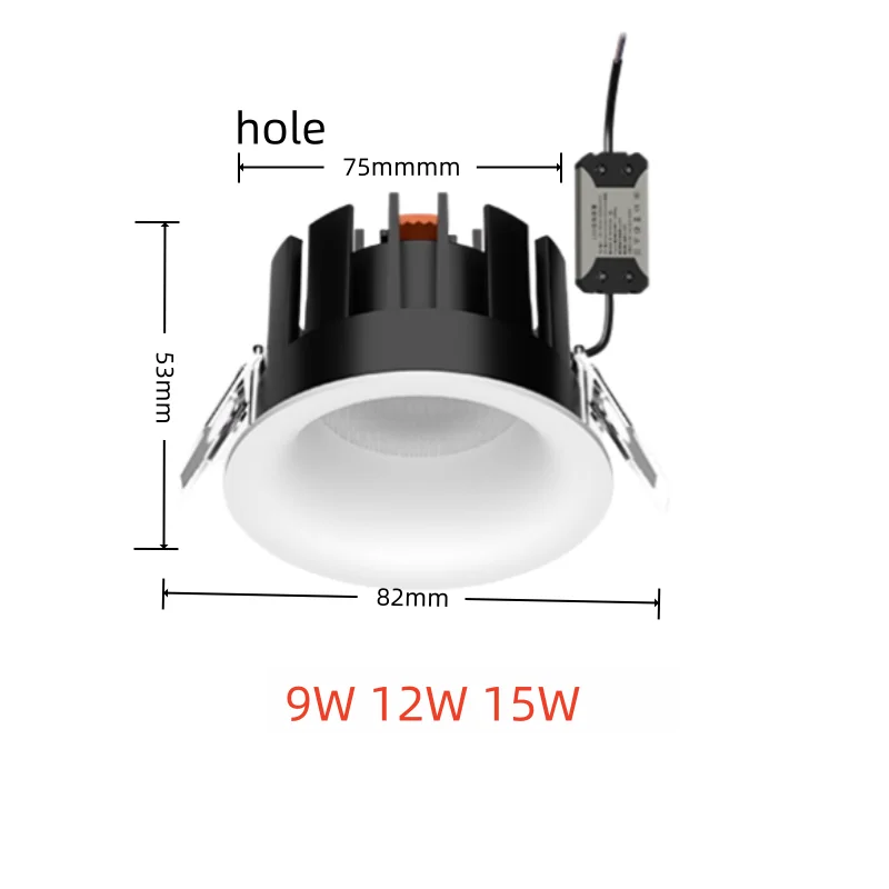 عكس الضوء المضادة للوهج راحة Led COB السقف النازل مصباح 7 واط 10 واط 15 واط 18 واط 24 واط بقعة تركيبات إضاءة إضاءة المنزل الداخلي