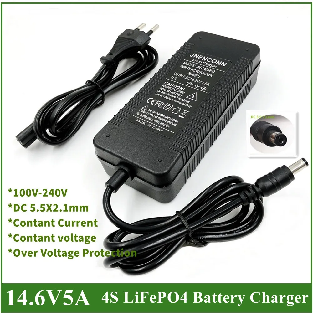 14.6V 5A LiFePO4 charger 4Series 12V 5A Lifepo4 battery charger 14.4V battery smart charger For 4S 12V LiFePO4 Battery