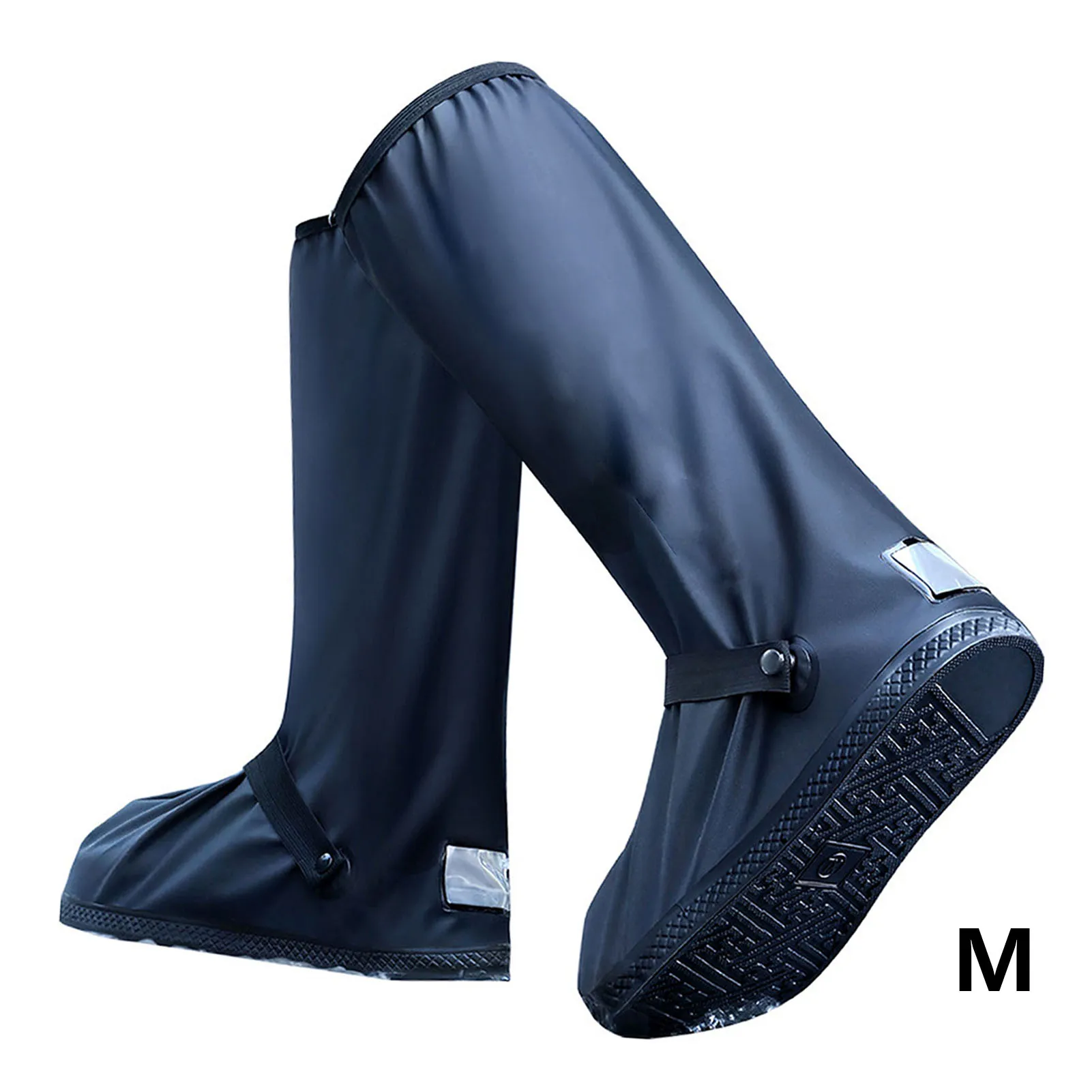 

1 пара чехлов для дождевой обуви, складные водонепроницаемые чехлы для дождевых ботинок из ПВХ с высокой трубкой для езды на велосипеде, катания на лыжах, рыбалки, скалолазания