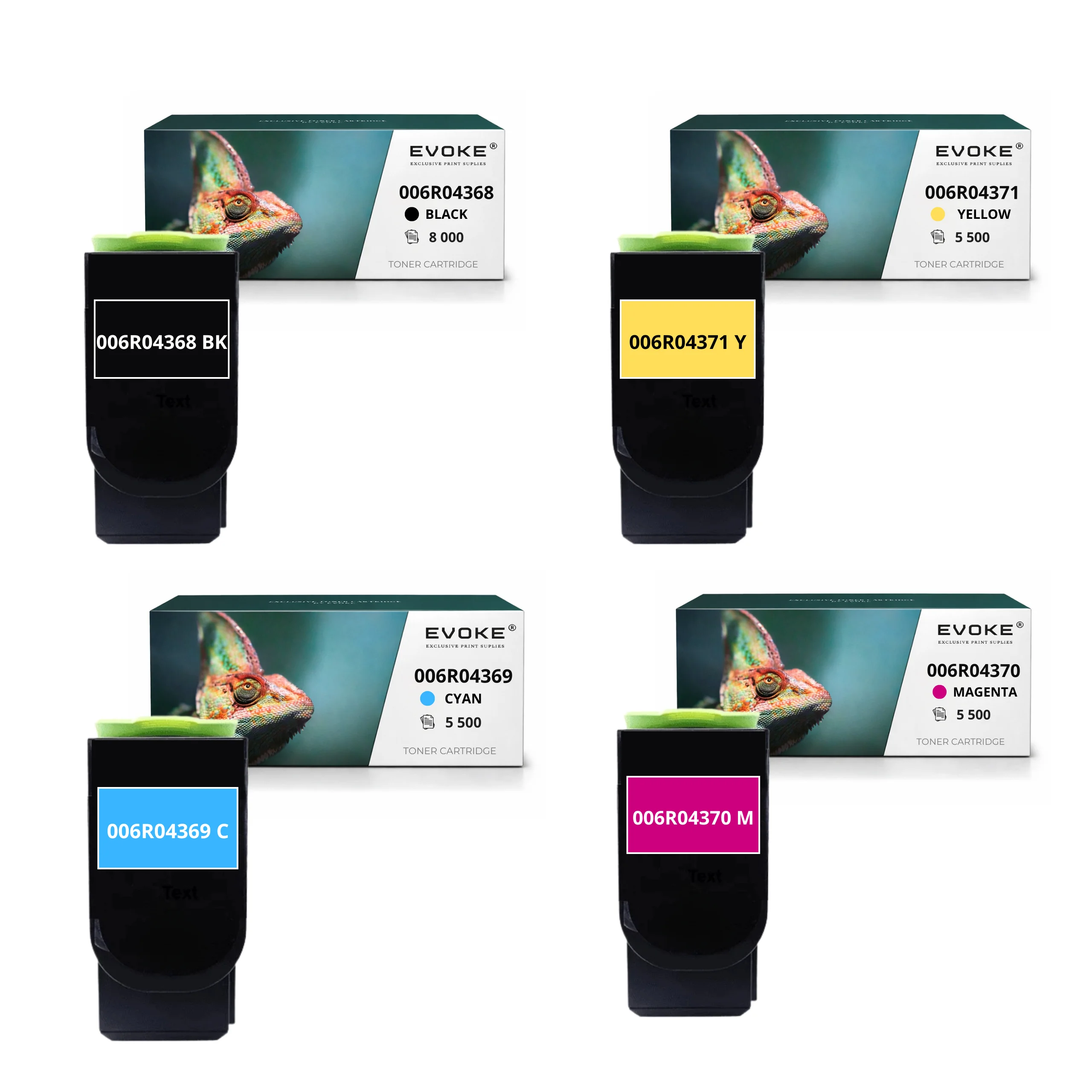Evoke Compatibele Toner voor Xerox C310 C315 006R04368 4X Cmyk, Hoge Capaciteit 8K: Zwart, Cyaan, Magenta, Geel 24500 Pagina's C310 C315