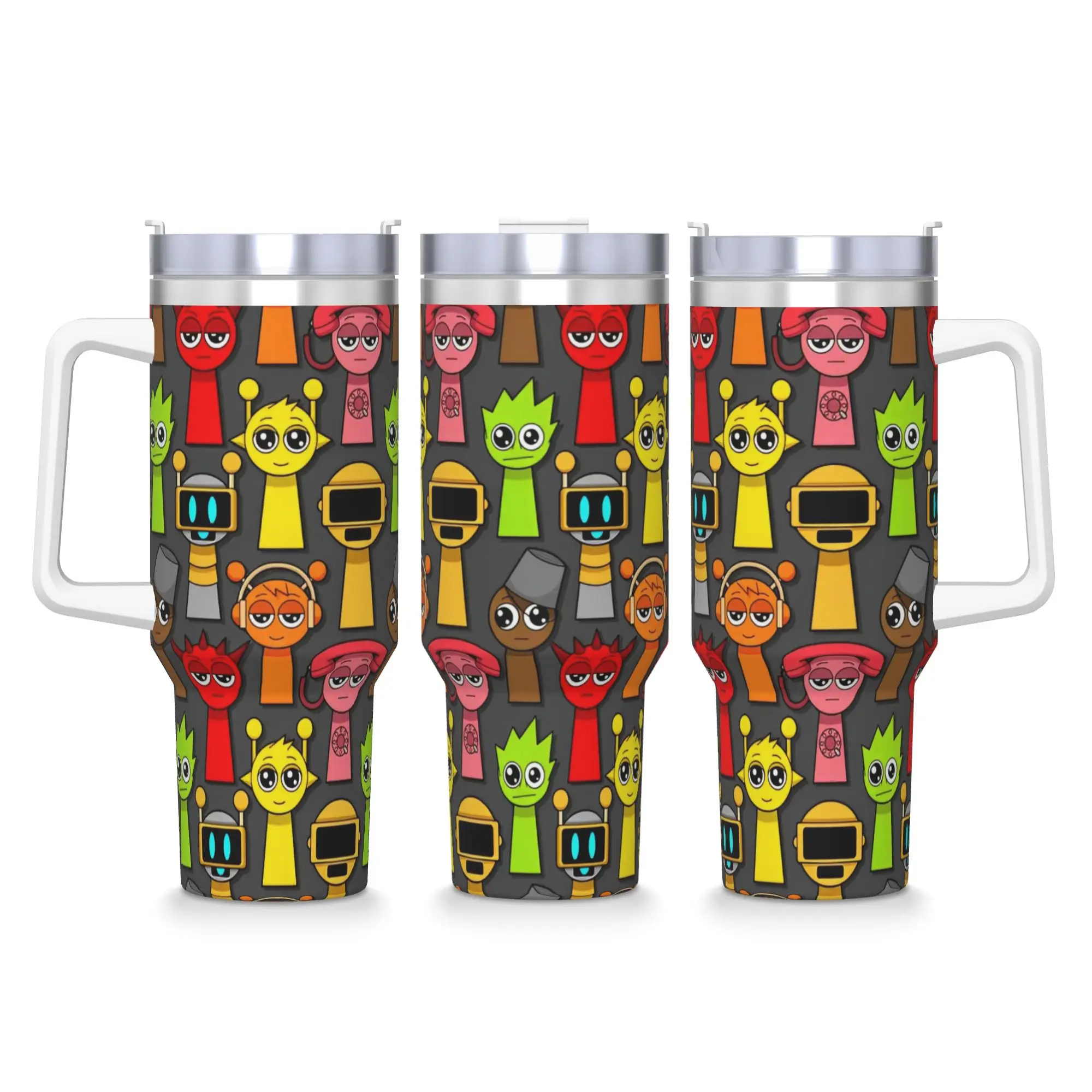 40OZ Stainless Steel Tumbler Cartoon Sprunki Game Thermal Mug  Heat Preservation Cold Drink Car Mugs Travel Water Bottle