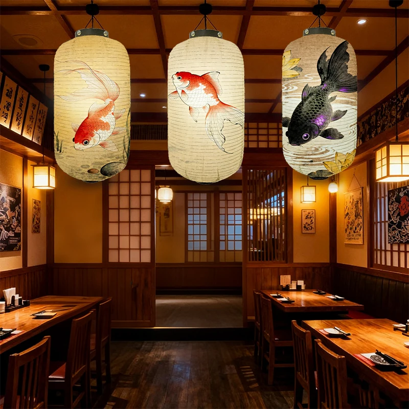 

Japanese Style Koi Fish Pattern Lantern Restaurant Bistro Izakaya Yakitori Shop Decoration Festival Party Decor Cloth Lantern