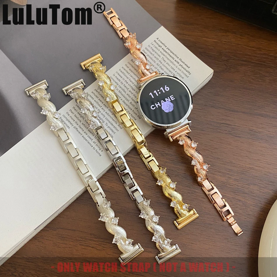 

Ремешок для часов Baguette Cut Diamond для Samsung Galaxy Watch 8 Ultra 2 7 6 5 4 Classic Huawei GT 5 4 3 Pro 41 46 мм Ремешок 18/20/22 мм