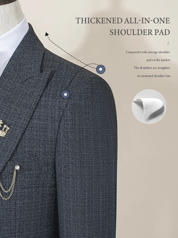 ST Cassy luxe hommes costume coupe ajustée mâle marié mariage Blazers robe de soirée costume bureau d'affaires trois pièces