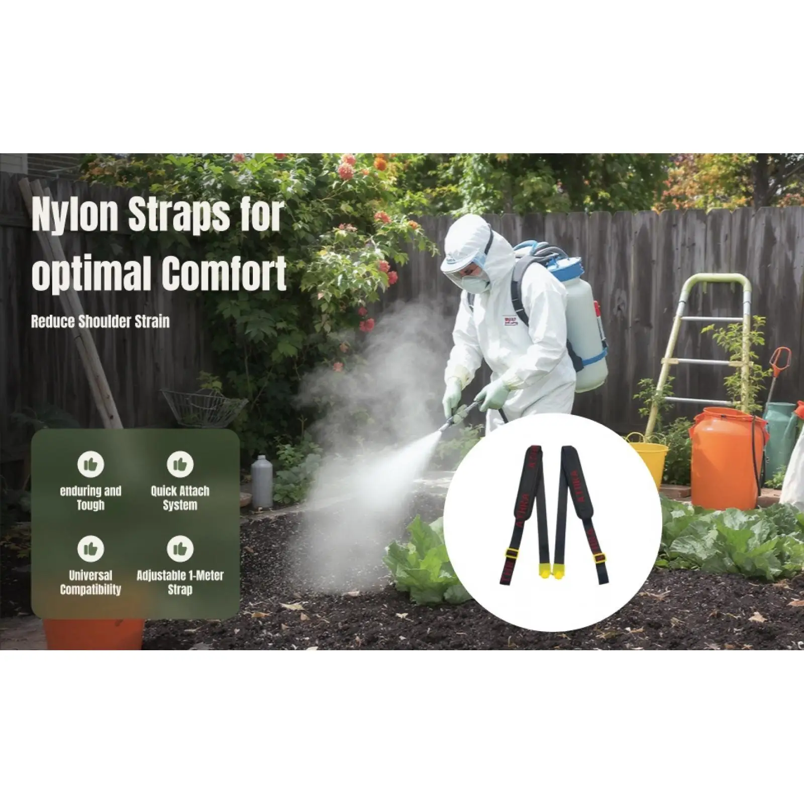 Durable Nylon Backpack Sprayer Shoulder Straps Adjustable Belt Comfortable Accessory for Gardening Use