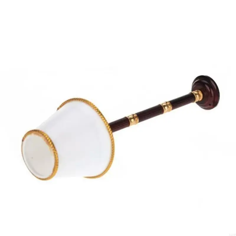 

Modern Doll House Accessory Floor Lamp with Golden Rings and Button Battery Power