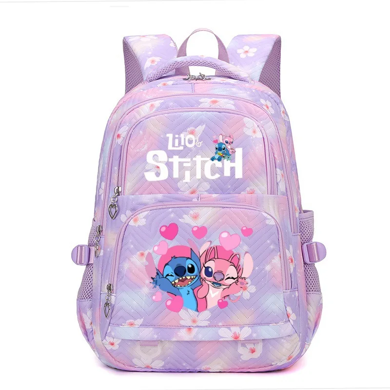 

New Stitch Women's Backpack Cartoon Print Large Capacity Children's Backpack Waterproof Travel Bag Suitable for Girls Disney