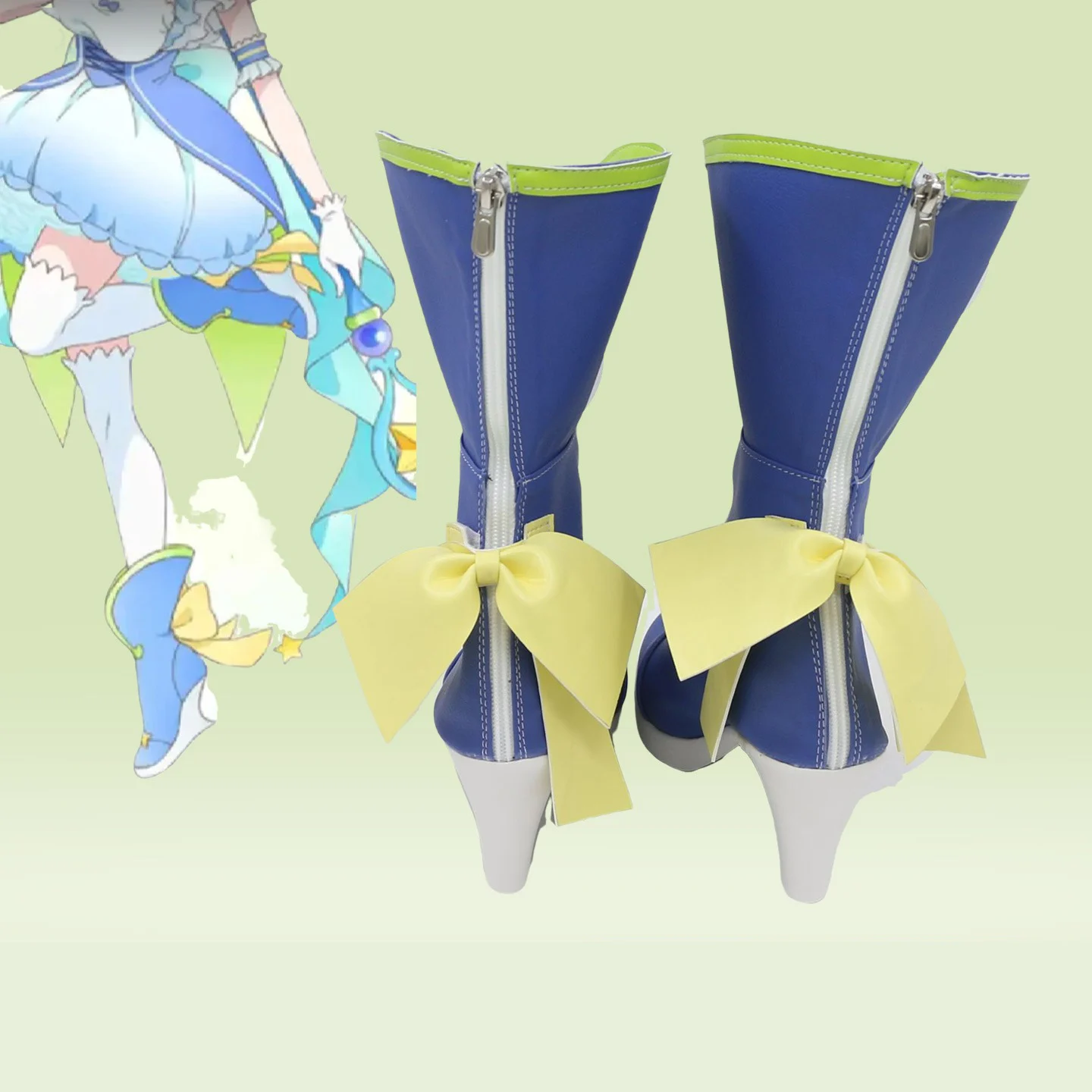 再ゼロラムレムコスプレ靴ブルーブーツアニメ小道具アクセサリーハロウィンクリスマスパーティーロールプレイ靴カスタムメイド