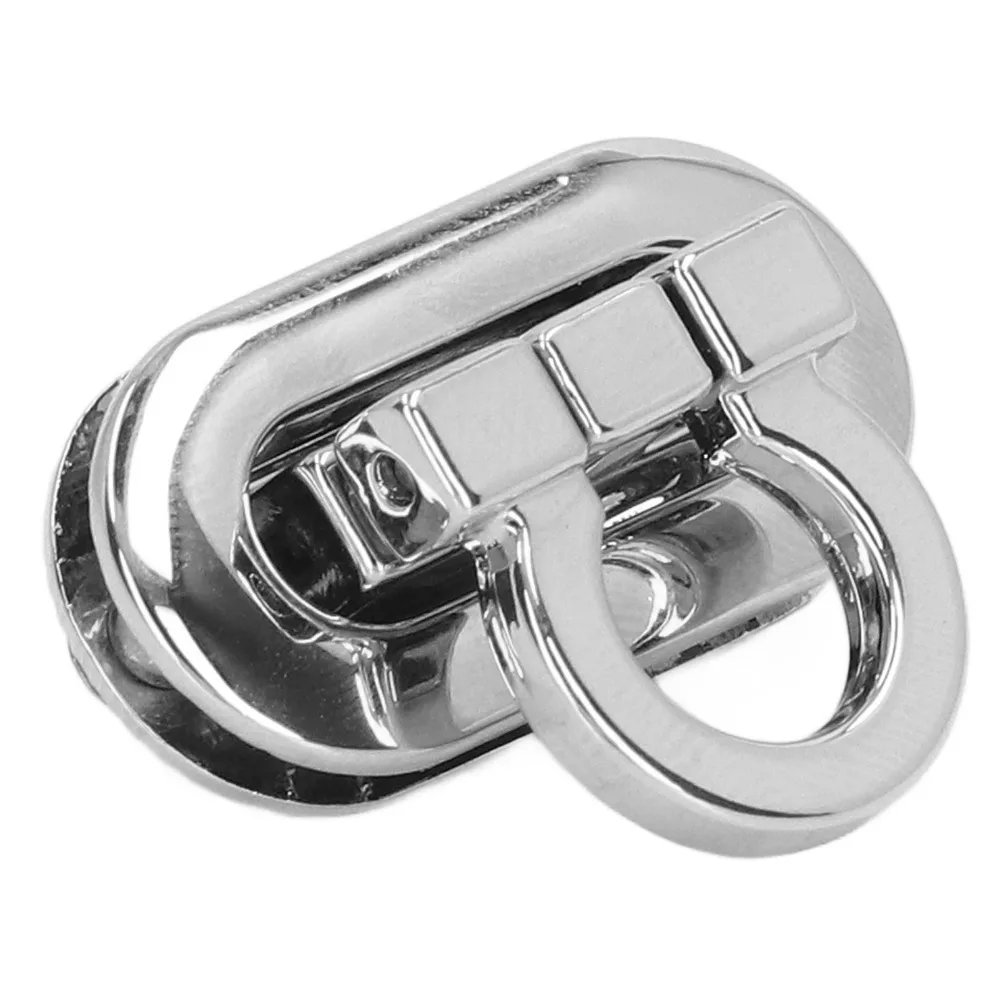4pcs Versatile Silver Color Turn Lock Clasps Oval Shape Metal Material Purse Closures Bag Twist Locks For DIY Handbags