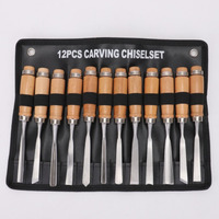 12pcs Wood Carving Chisel Knife Tools Set DIY Woodcut Knife Sculpture Set Woodworking Pottery Ceramic Clay Arts Crafts Cutter