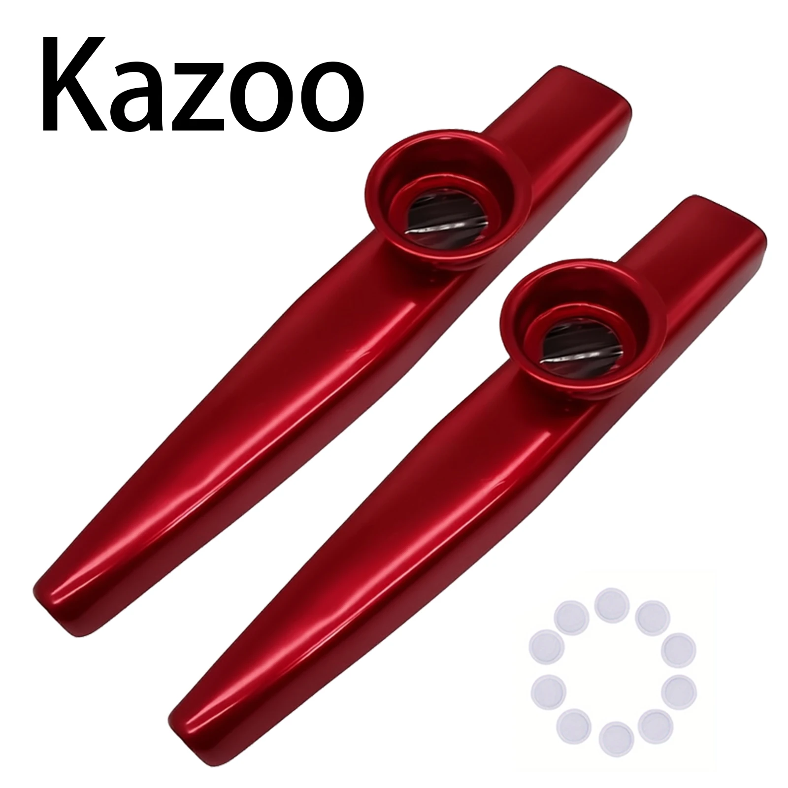 2 PC Red Kazoo, Portable Musical Instrument, Lightweight Kazoo for Guitar Flute Beginner Musical Accessories