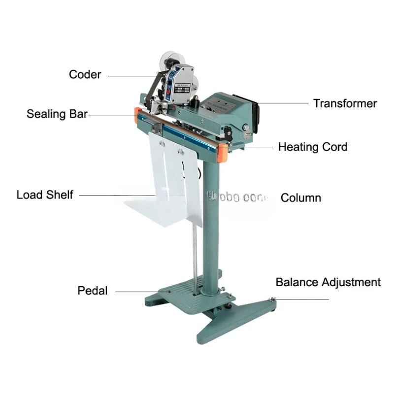 

Manual pulse plastic bag sealer for standing up bags