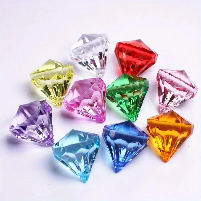 10pcs Hanging Water Drop Pendants, Diamond Gems, Acrylic Crystal Beads, Decoration, Wedding Party
