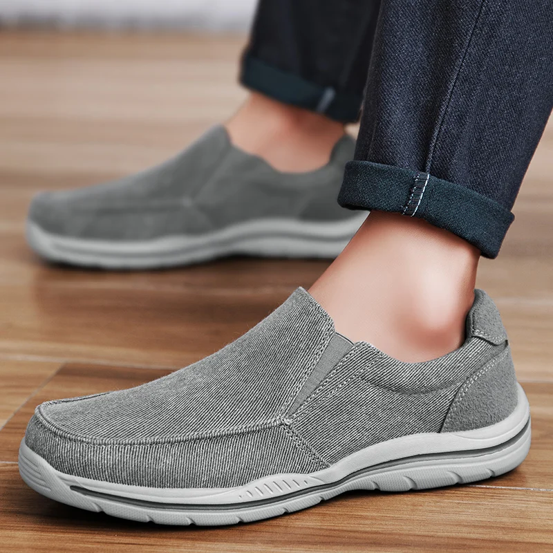 High Quality Mens Canvas Shoes Slip-on Loafers Luxury Brand Non-Leather Casual Shoes Alpargatas Hombre Espadrille Thick Soles