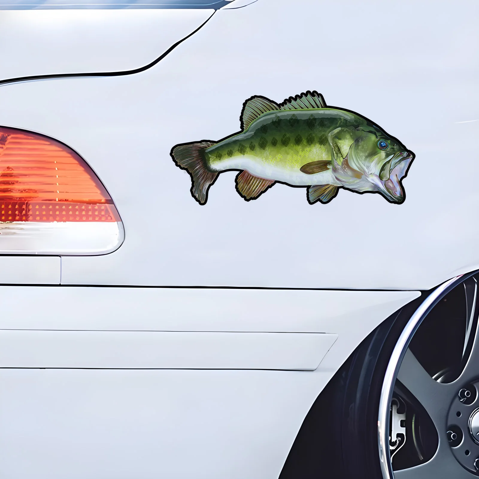 

70120# Largemouth Bass Car Sticker, Fun Waterproof Sticker for Cars, Trucks, Motorcycles, Walls, Windows, PVC Material