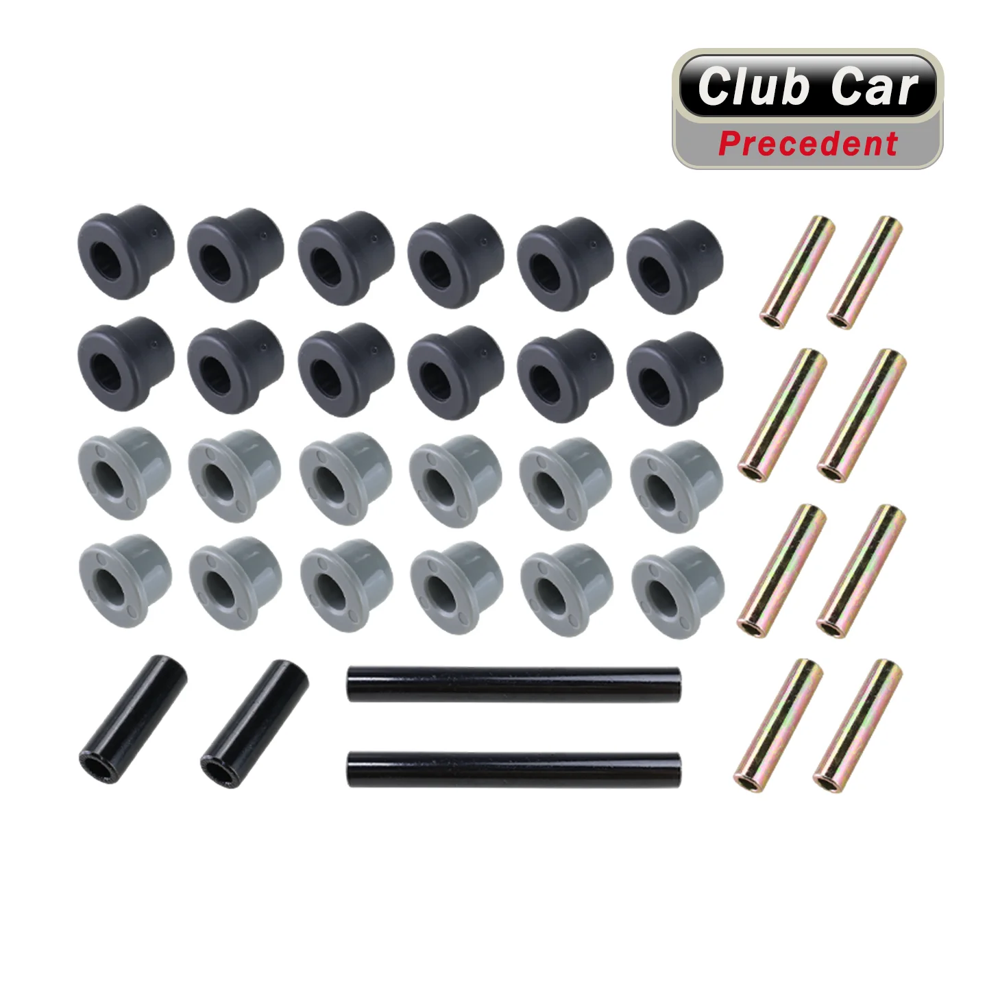 Club Car Precedent Bushing and Steel Sleeve Assembly Golf Cart Front Rear Suspension Leaf Spring Bushing Kit 102506601 102956201