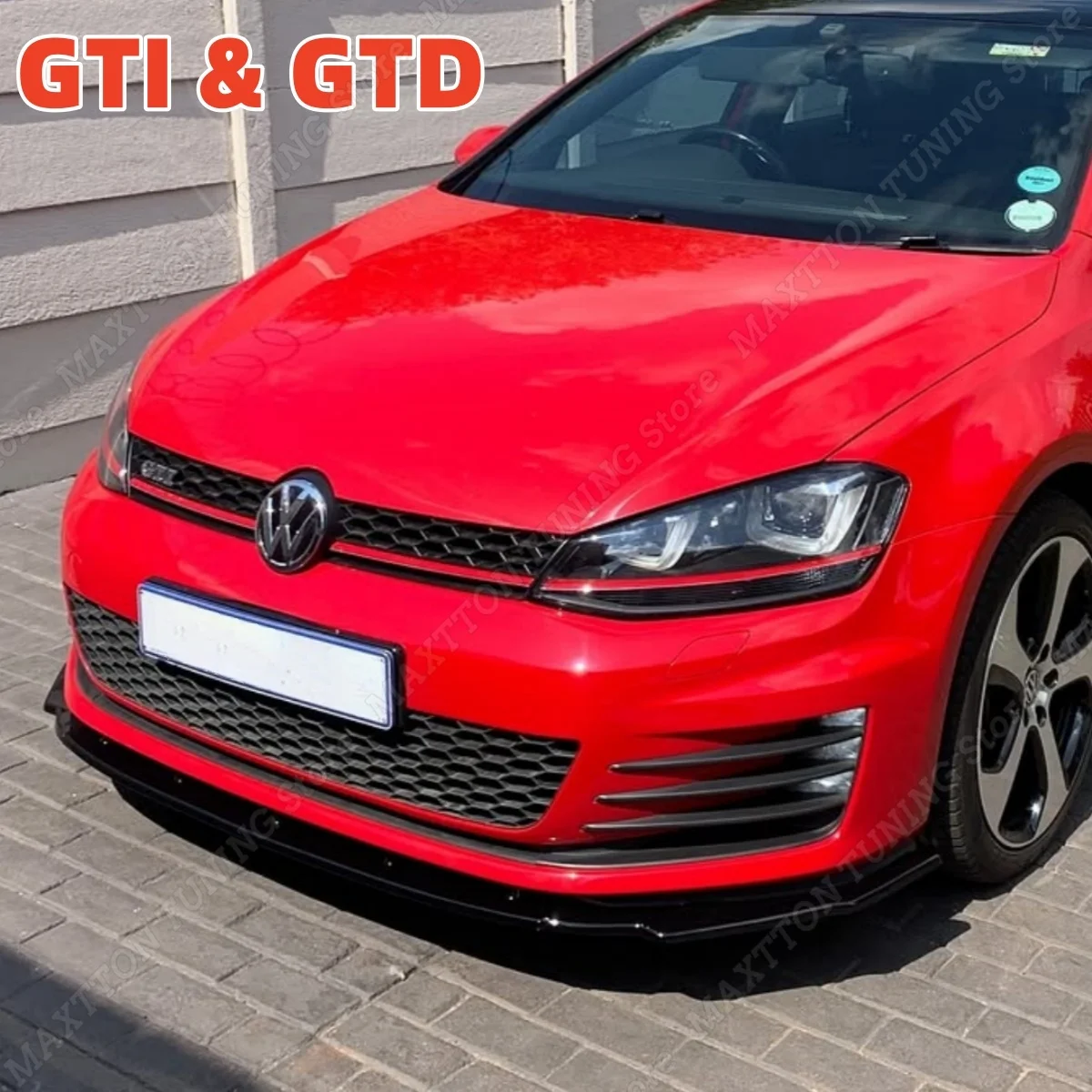 ABS Front Bumper Lip Spoiler Splitter Diffuser Canards Bodykit Cover Guard Trim for VW Golf 7 MK7 7.5 GTI GTD R R-Line 2012-2019