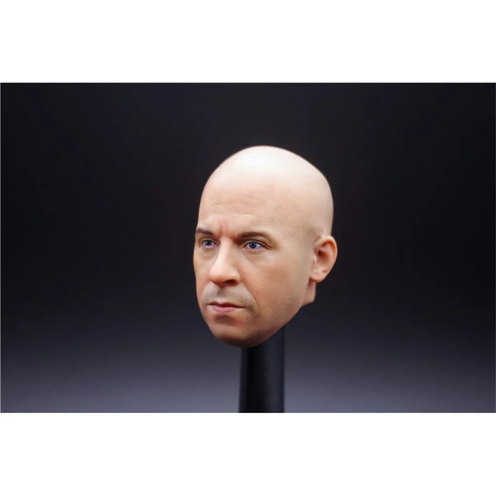 Vin Diesel Male Head Carving   UnPainted   Actor Star 1/6  Soldier  Toys Model for 12'' Action Figure Body Hobbies  Doll Toys