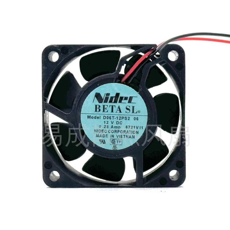 C FOR Nidec D06T-12PS2 06 12V 0.28A 6CM 6025 2-Wire Dual Ball Cooling Fan