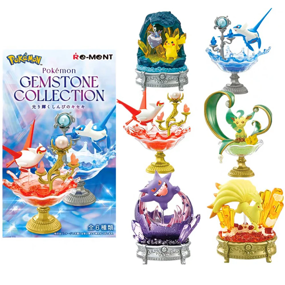 

Коллекция драгоценных камней Pokemon Pikachu Gangar Latias&Latios, слепая коробка, аниме-фигурки, коллекции, игрушки, детский рождественский подарок