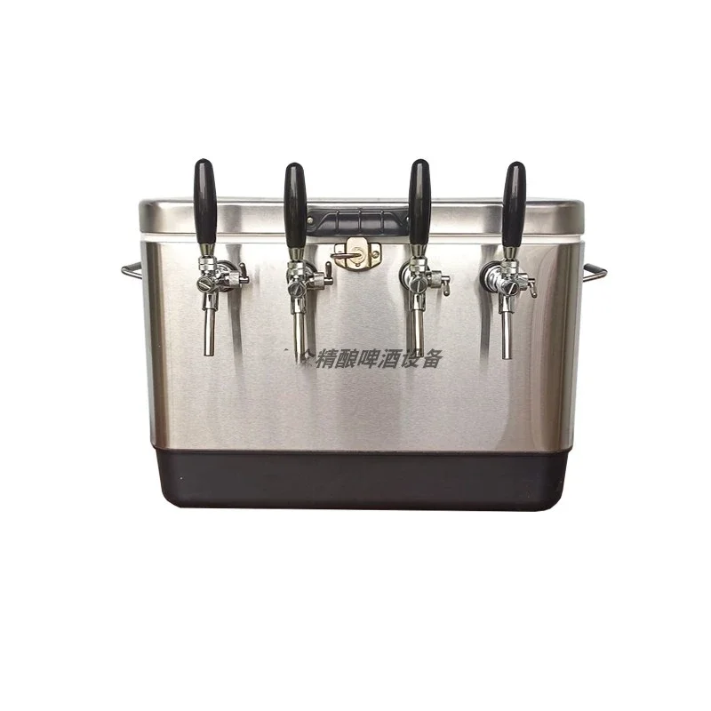 Mobile Beater 52 Liters Stainless Steel 4 Head Wine Case Outdoor Stall Wine Camping Convenient Insulator Refrigeration