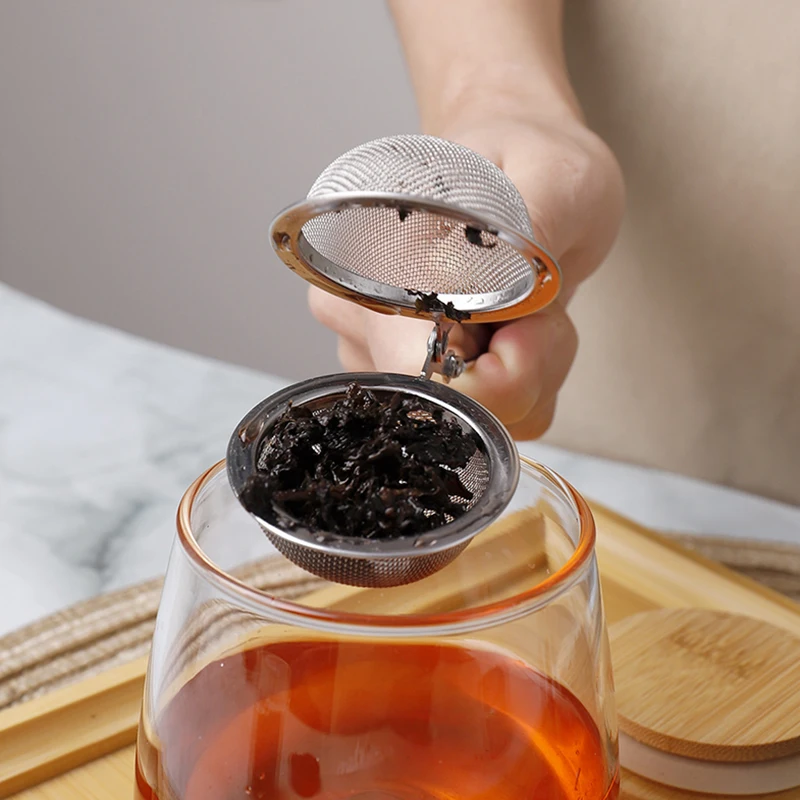 Snap Ball Tea Strainer Stainless Steel Tea Infuser Filter Diffuser Mesh Sieve for Loose Leaf Tea  Herb Spice Seasonings