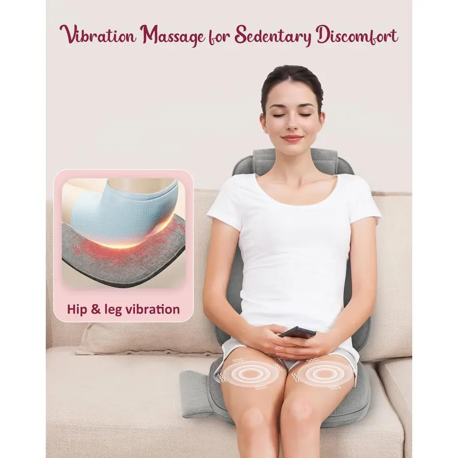 مدلك الظهر مع حرارة مهدئة، وسادة كرسي تدليك عجن الأنسجة العميقة المطورة، مقعد تدليك الاهتزاز